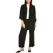 Anne Klein womens Drape Front D-Ring Cardigan, s, Black